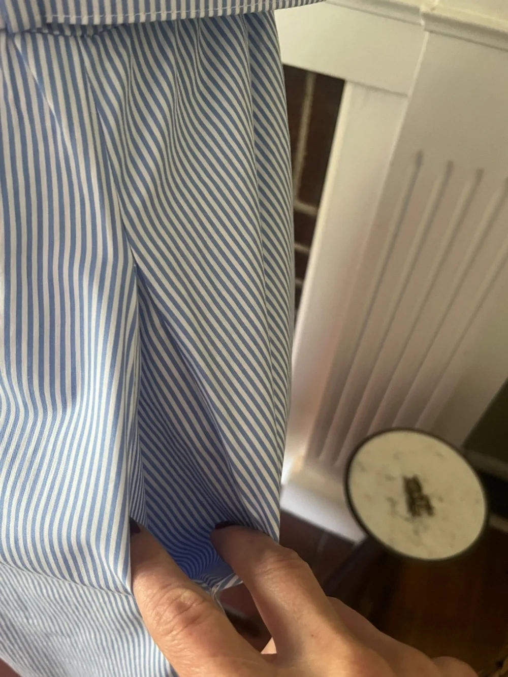 Blue & White Stripe Cotton Shirtdress | Belted | 100% Cotton - Picture 8 of 10